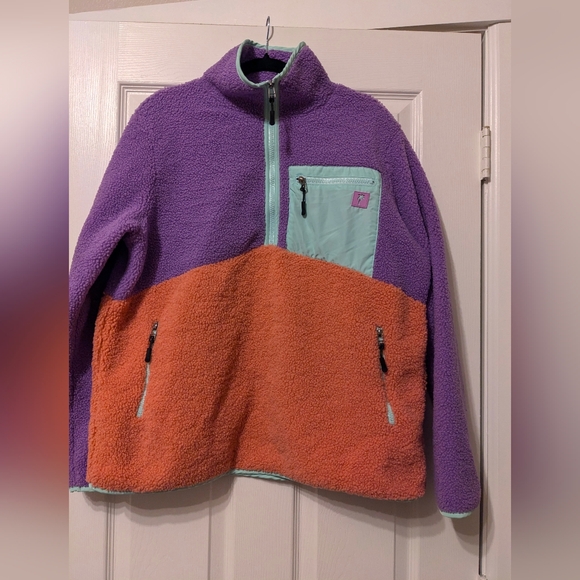 Notice the Reckless Half Zip Fleece Pullover Oversized Sweatshirt Sweater Size M - Picture 2 of 8